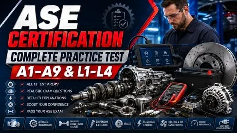 ASE Certification Complete Practice Test : A1–A9 & L1–L4 - Free Personal Development Course